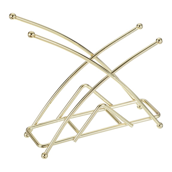 Uxcell Napkin Holder, Metal Napkin Dispenser X-Shape Hollow Tissue Paper Dispenser Free Standing for Kitchen, Restaurant, Coffee Shop, Dining Room, Table Decor, Gold