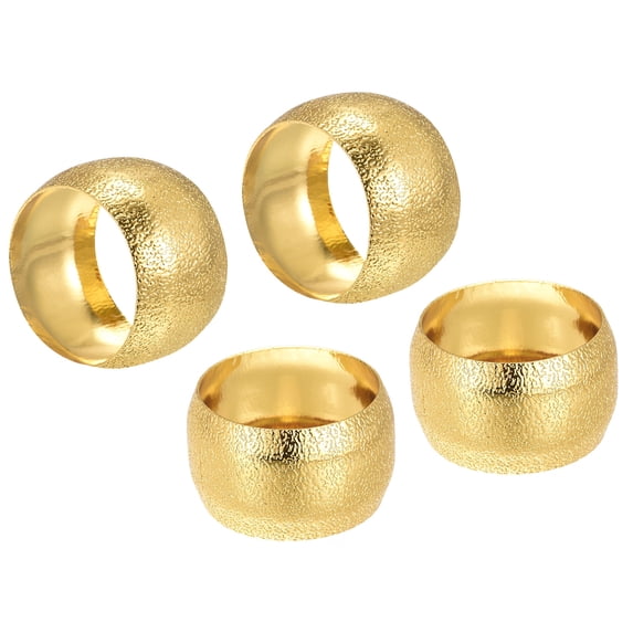 Uxcell Napkin Rings, 4 Pack 40mm Inner Diameter Alloy Napkin Buckles, Gold Tone