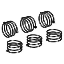 Uxcell Metal Napkin Rings 6Pcs Spiral Napkin Ring Holder Buckle for Dining Table Black