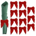 thumbnail image 1 of Uxcell Napkin Rings Bow, Velvet Napkin Holder for Holiday Table Decor Red, 1 of 5