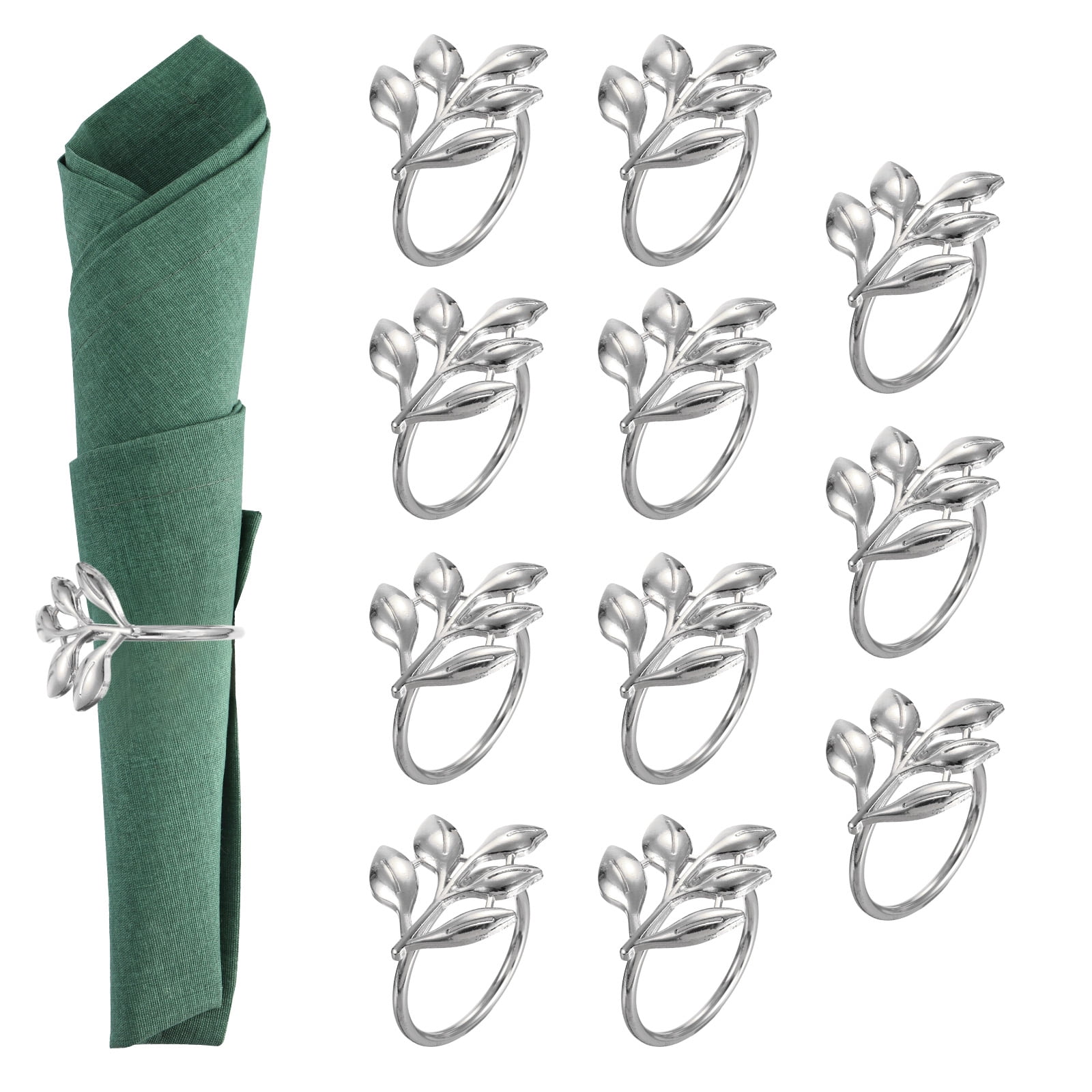 Uxcell Elegant Napkin Rings Holder, Leaf Napkin Holder for Table Decor ...