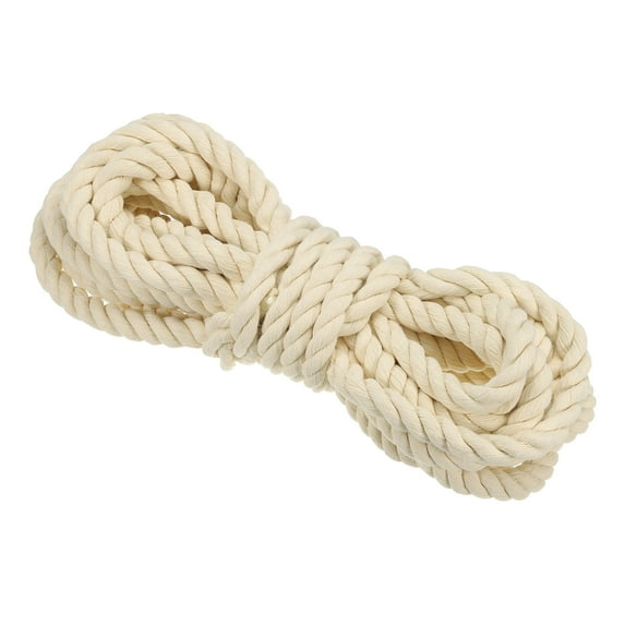 Uxcell Natural Cotton Craft Rope 30ft, All-Purpose Braided Cord String, Clothes-line Rope, Beige 1 Pcs