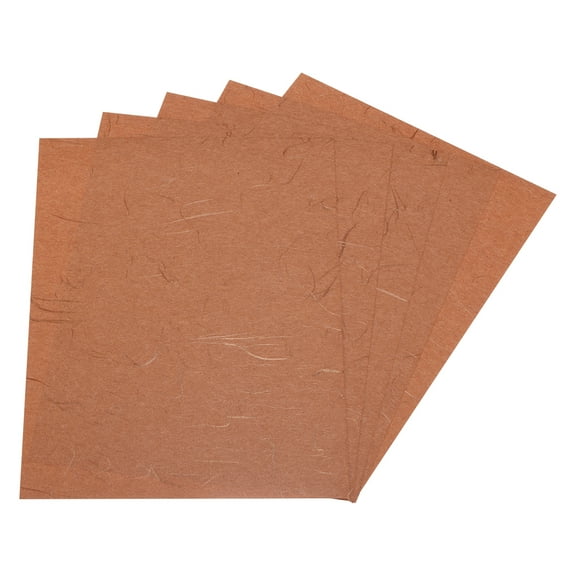 Uxcell Natural Fiber Mulberry Paper Sheets Tissue Washi Paper Design for DIY Craft Origami Card Making Brown 6x8 Inch