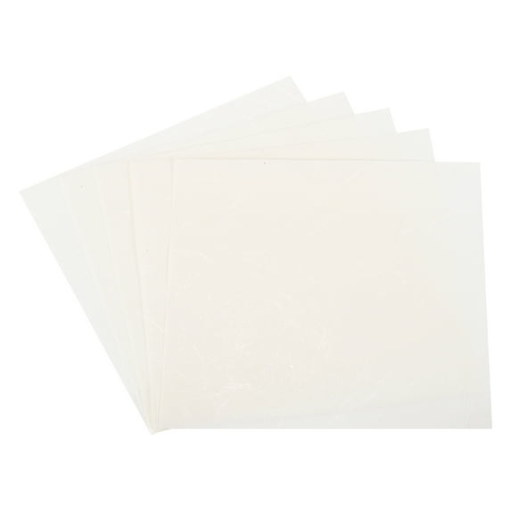 Uxcell Natural Fiber Mulberry Paper Sheets Tissue Washi Paper Design for DIY Craft Origami Card Making Cream White 6x6 Inch