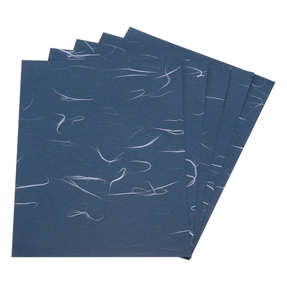 Uxcell Natural Fiber Mulberry Paper Sheets Tissue Washi Paper Design for DIY Craft Origami Card Making Dark Blue 6x8 Inch