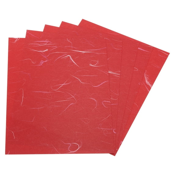 Uxcell Natural Fiber Mulberry Paper Sheets Tissue Washi Paper Design for DIY Craft Origami Card Making Red 6x6 Inch