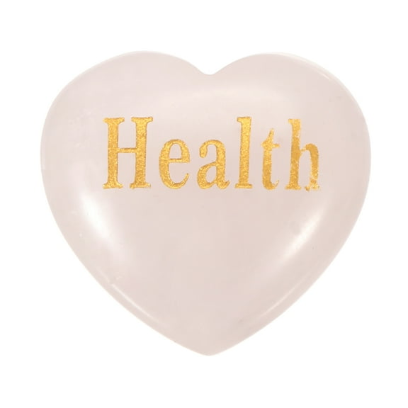 Uxcell Natural Heart Shaped Crystal Stone, 1.2" Love Worry Stone with Inspirational Words, Pocket Rock Anxiety Crystals for Women Stress Gifts Meditation, Pink(Health)