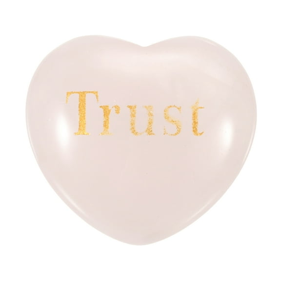 Uxcell Natural Heart Shaped Crystal Stone, 1.2" Love Worry Stone with Inspirational Words, Pocket Rock Anxiety Crystals for Women Stress Gifts Meditation, Pink(Trust)