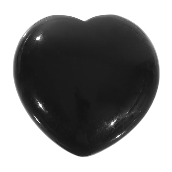 Uxcell Natural Heart Shaped Crystal Stone, 1.6 Inch Mini Polished Love Gemstone Crystal, Pocket Rock Engraved Worry Stones for Women Gifts Meditation, Black Stone
