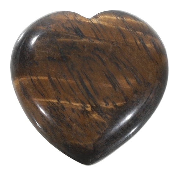 Uxcell Natural Heart Shaped Crystal Stone, 1.6 Inch Mini Polished Love Gemstone Crystal, Pocket Rock Engraved Worry Stones for Women Gifts Meditation, Tigers Eye