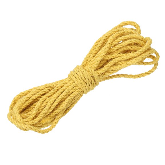 Uxcell Natural Jute Twine String, 0.2 Inch x 33 ft Jute Rope Thread String Rope for Crafts Home Decor, Yellow