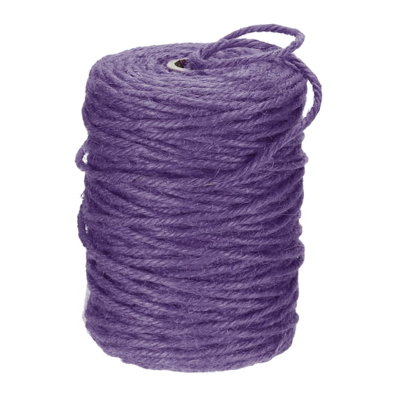Uxcell Natural Jute Twine String 328ft x 3mm Long Strong Twine Rope for Arts Crafts Ribbon Gift Wrapping Packing, Purple