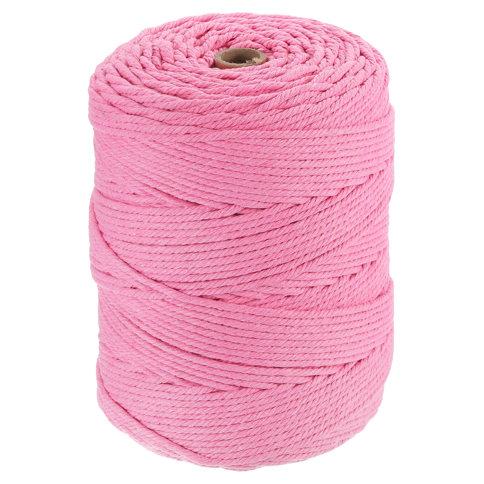 Uxcell Natural Macrame Cord 3mm x 328 Yards 4 Strand Twisted Cotton Macrame Rope for DIY Knitting Plant Wall Hanger Dreamcatcher, Deep Pink