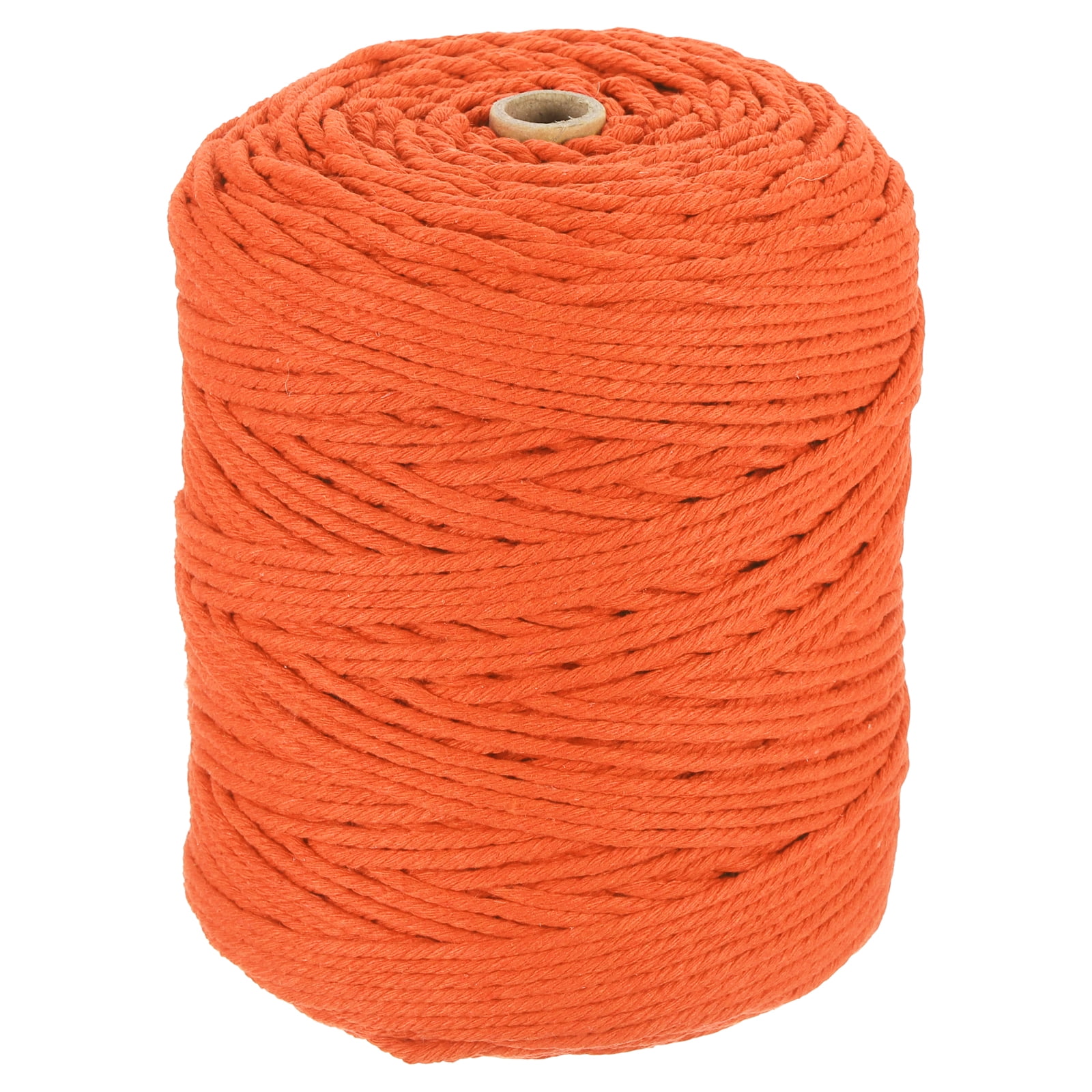 Uxcell Natural Macrame Cord 3mm x 328 Yards 4 Strand Twisted Cotton Macrame Rope for DIY Knitting Plant Wall Hanger Dreamcatcher, Orange Yellow