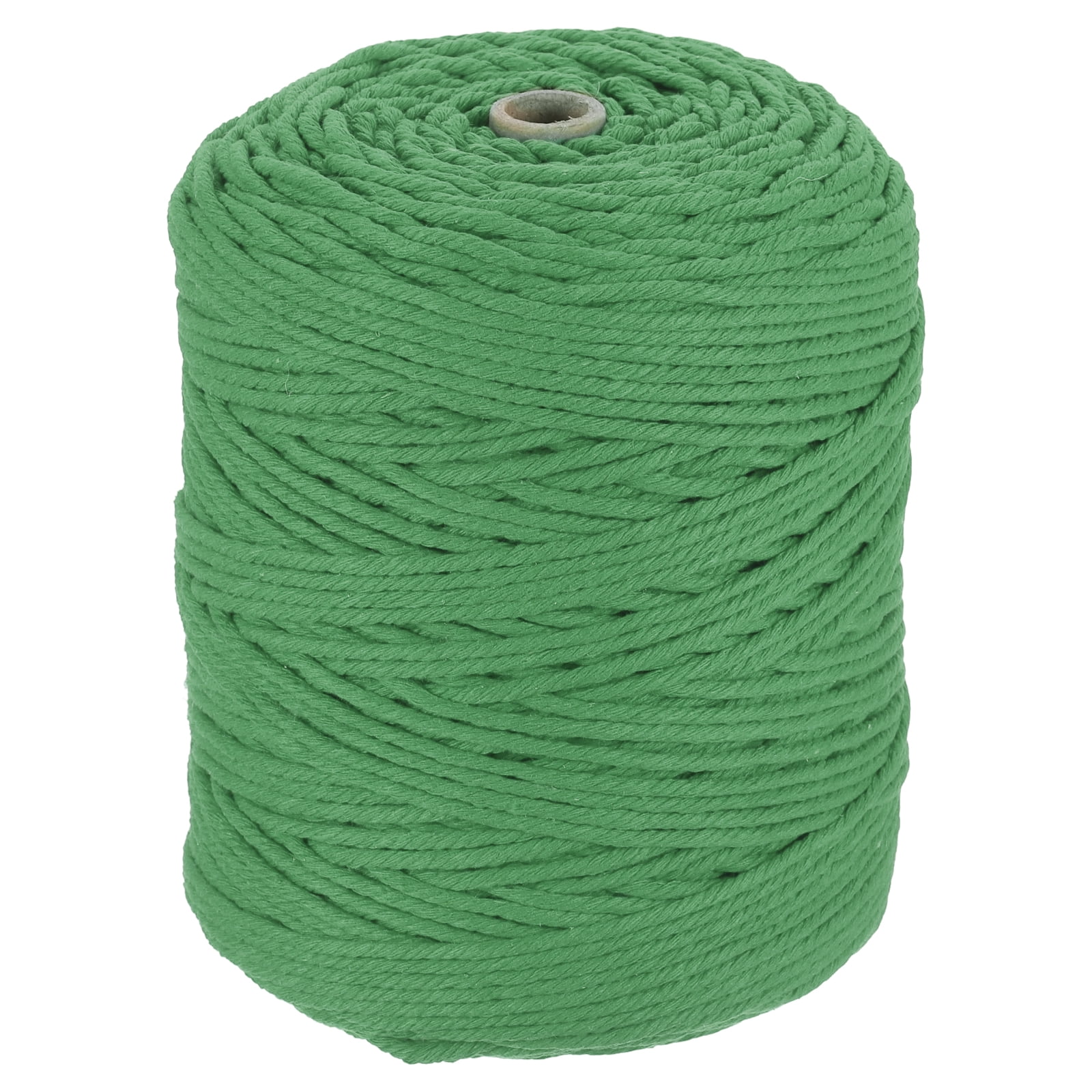 Uxcell Natural Macrame Cord 3mm x 328 Yards 4 Strand Twisted Cotton Macrame Rope for DIY Knitting Plant Wall Hanger Dreamcatcher, Deep Green