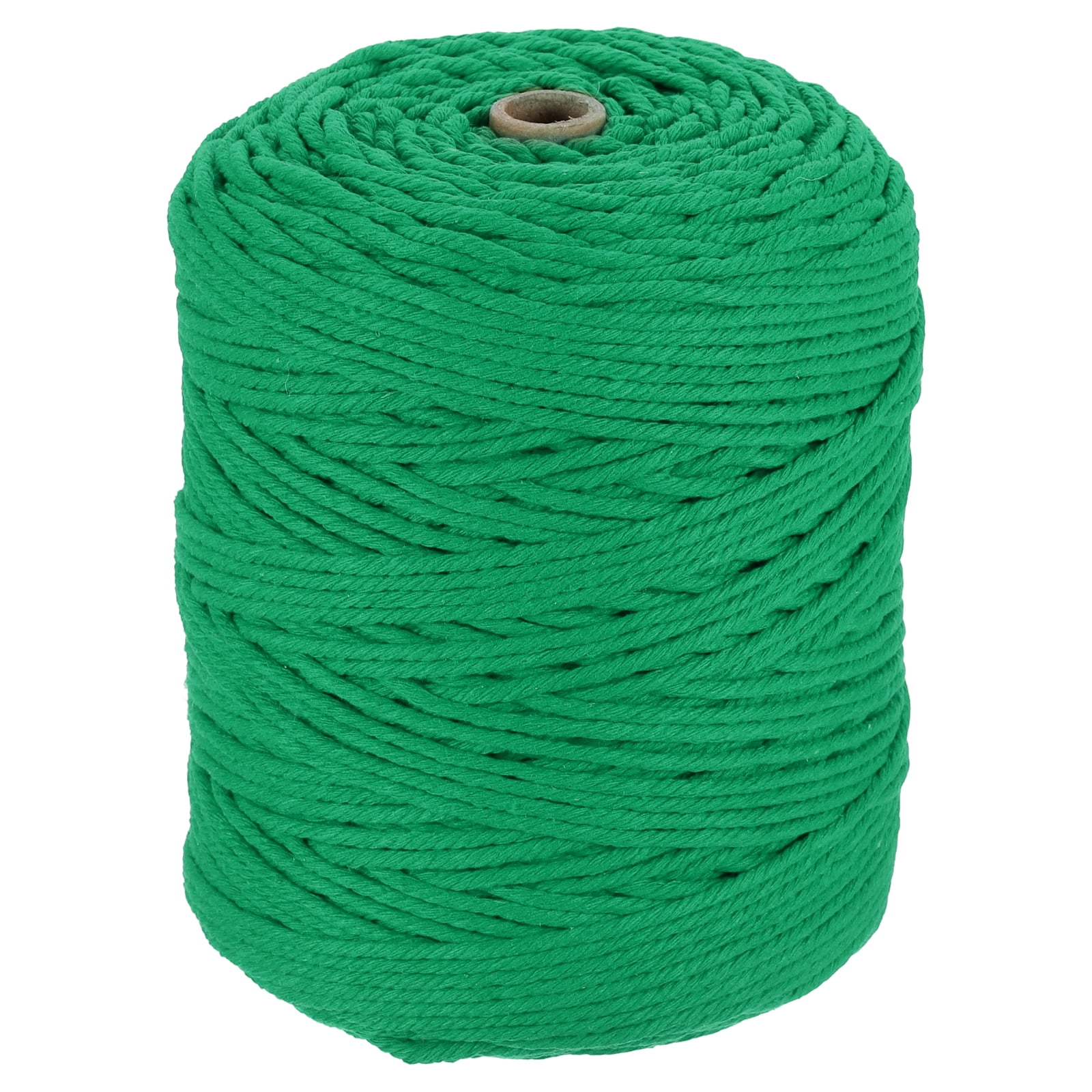 Uxcell Natural Macrame Cord 3mm x 328 Yards 4 Strand Twisted Cotton Macrame Rope for DIY Knitting Plant Wall Hanger Dreamcatcher, Emerald Green