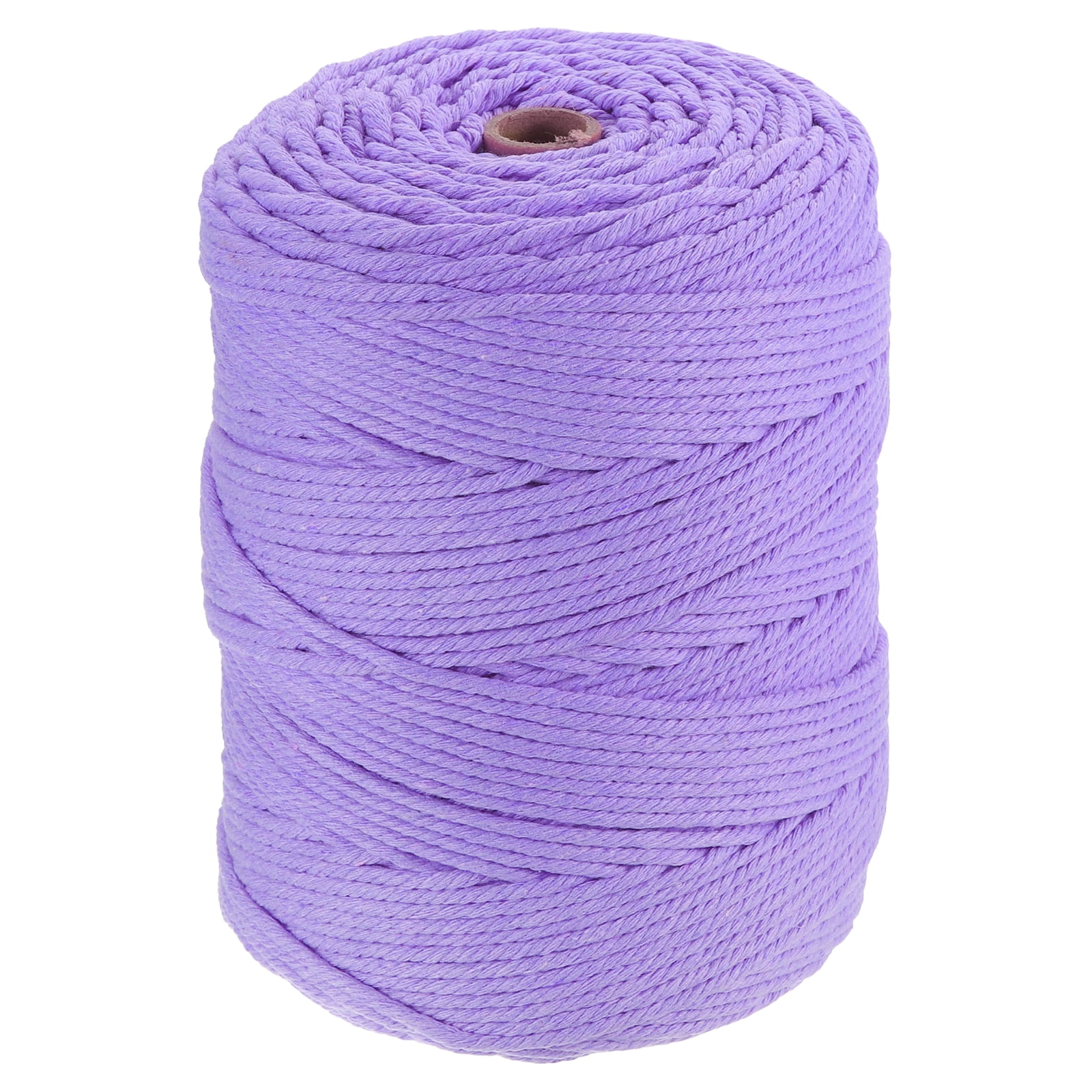 Uxcell Natural Macrame Cord 3mm x 328 Yards 4 Strand Twisted Cotton Macrame Rope for DIY Knitting Plant Wall Hanger Dreamcatcher, Light Purple