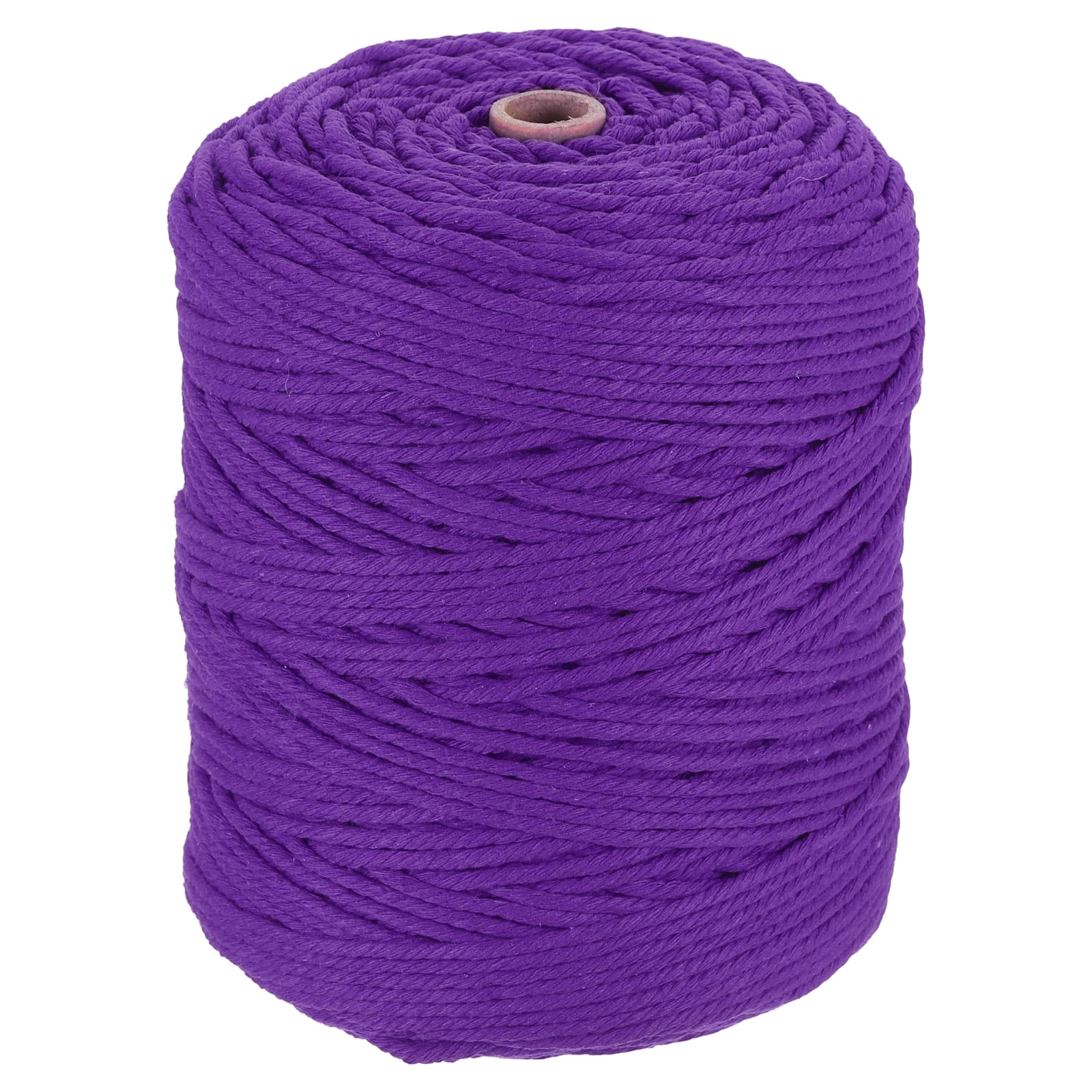Uxcell Natural Macrame Cord 3mm x 328 Yards 4 Strand Twisted Cotton Macrame Rope for DIY Knitting Plant Wall Hanger Dreamcatcher, Deep Purple