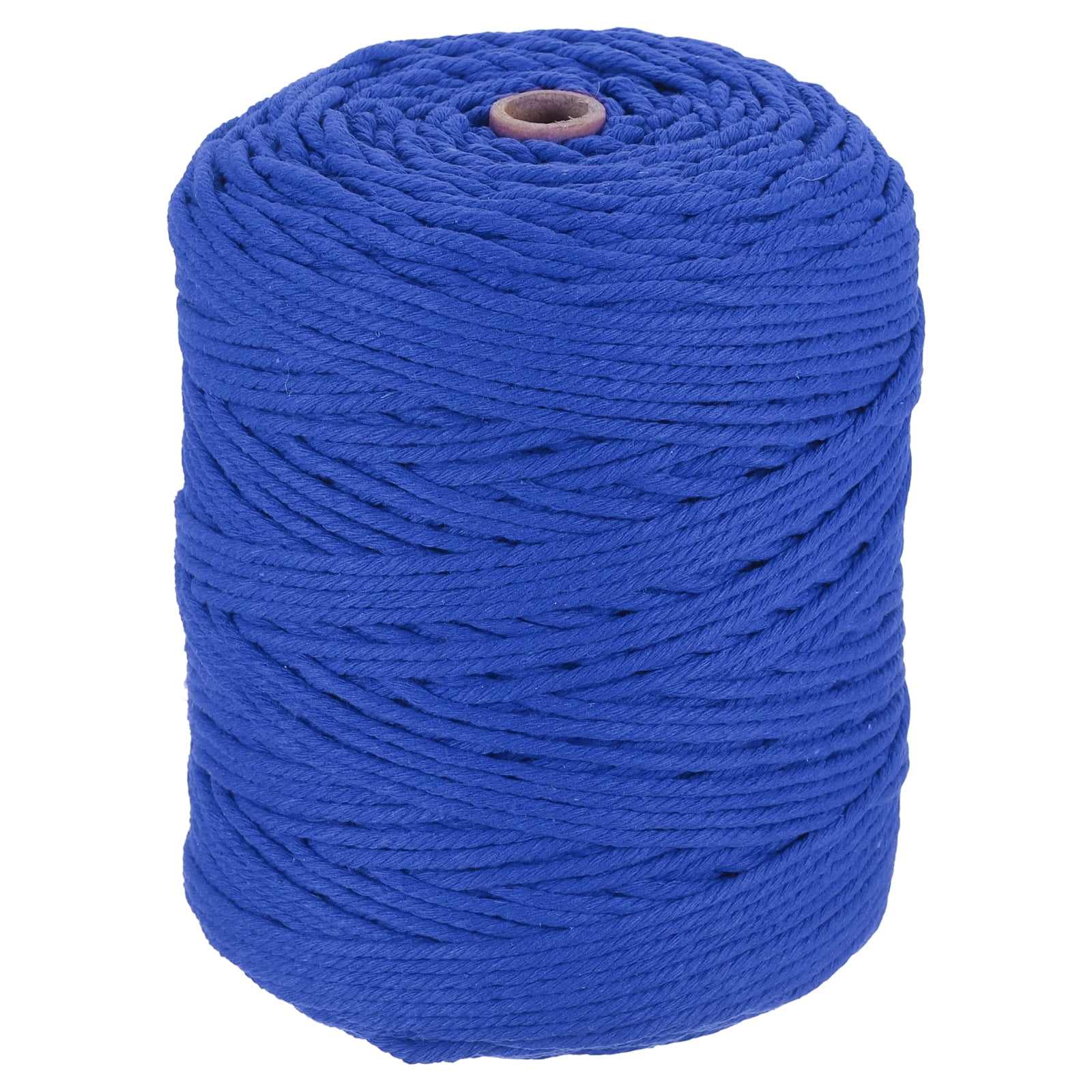 Uxcell Natural Macrame Cord 3mm x 328 Yards 4 Strand Twisted Cotton Macrame Rope for DIY Knitting Plant Wall Hanger Dreamcatcher, Sapphire Blue