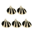 thumbnail image 1 of Uxcell Natural Seashell Pendants, Dyed Shells Craft Charm Scallop Shells for Necklace DIY, Black 5 Pcs, 1 of 6