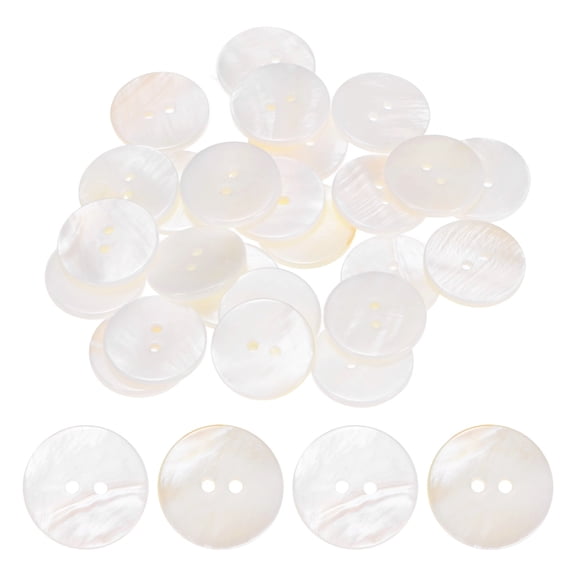 Uxcell Natural Shell Buttons [25pcs] - 20mm 2 Hole Mother of Pearl Sewing Craft Buttons for Shirt Sewing & DIY Crafts Decoration - [White]