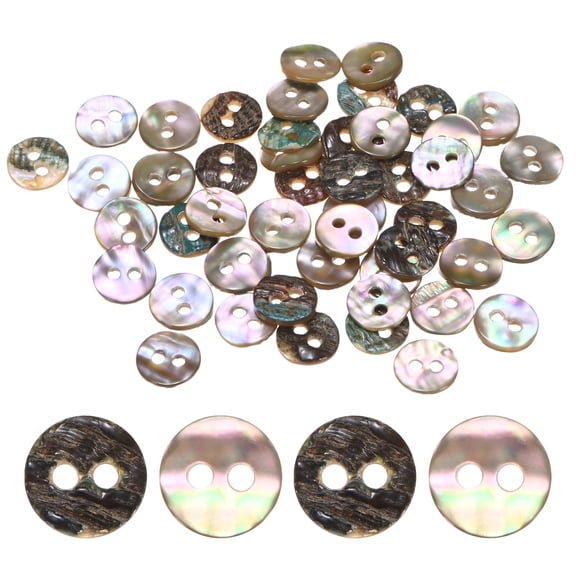 Uxcell Natural Shell Buttons [50pcs] - 9mm 2 Hole Mother of Pearl Sewing Craft Buttons for Shirt Sewing & DIY Crafts Decoration - [Golden Yellow]