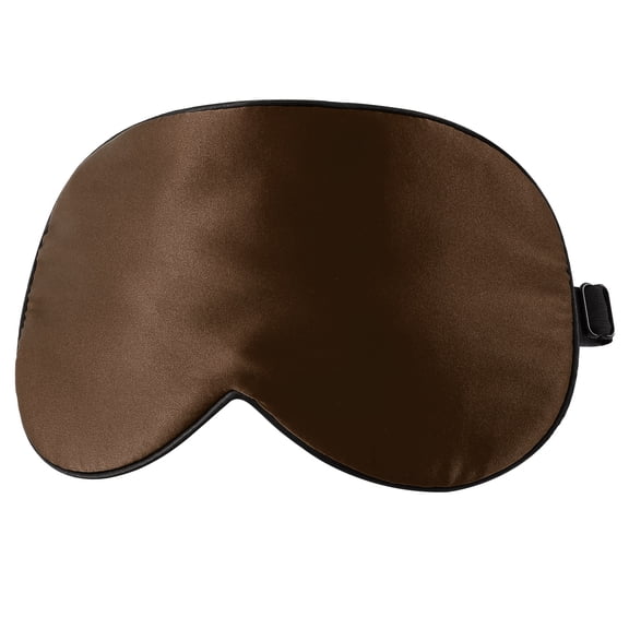 Uxcell Natural Silk Sleep Mask Adjustable Soft Eye Mask Cooling Blackout Eye Cover with Elastic Straps Brown
