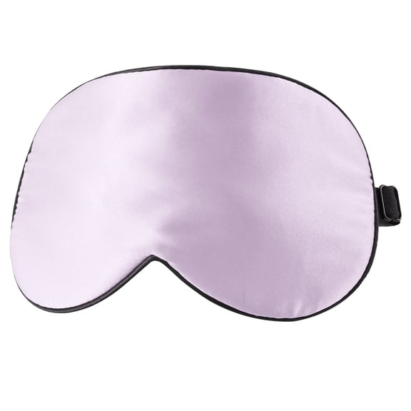 Uxcell Natural Silk Sleep Mask Adjustable Soft Eye Mask Cooling Blackout Eye Cover with Elastic Straps Light Purple