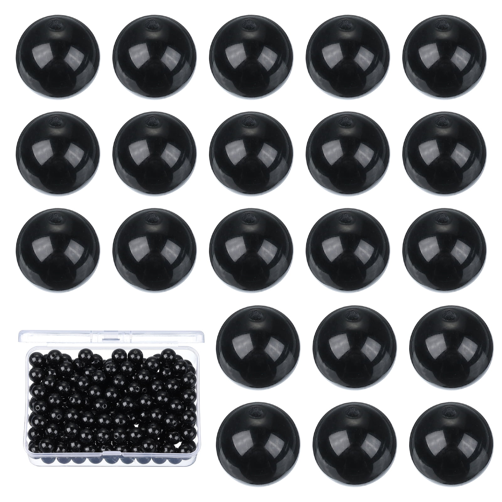 Uxcell Natural Stone Beads Chalcedony Beads for Jewelry Making Bracelet Necklace Black 8mm