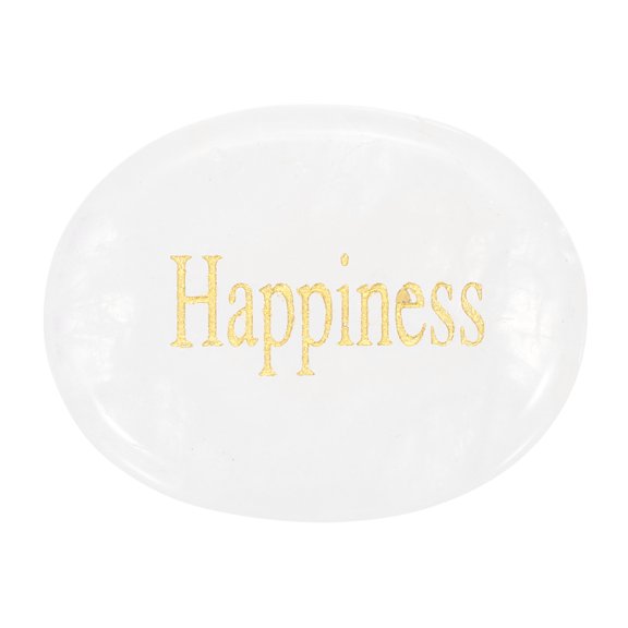Uxcell Natural Thumb Worry Stone, 1.7"x1.3" Oval Crystal Stone with Inspirational Words, Pocket Rock Anxiety Crystals for Women Stress Gifts Meditation, Crystal White(Style 3)