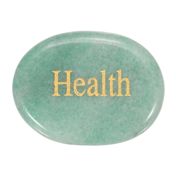 Uxcell Natural Thumb Worry Stone, 1.7"x1.3" Oval Crystal Stone with Inspirational Words, Pocket Rock Anxiety Crystals for Women Stress Gifts Meditation, Green(Style 8)