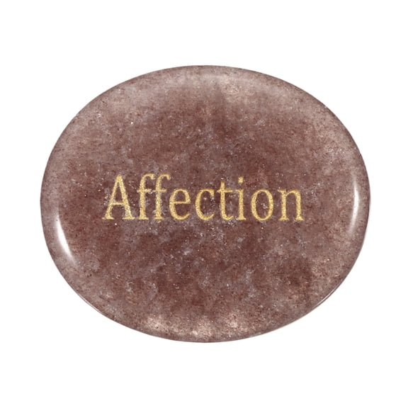 Uxcell Natural Thumb Worry Stone, 1.8"x1.5" Oval Crystal Stone with Inspirational Words, Pocket Rock Anxiety Crystals for Women Stress Gifts Meditation, Drak Pink(Style 24)