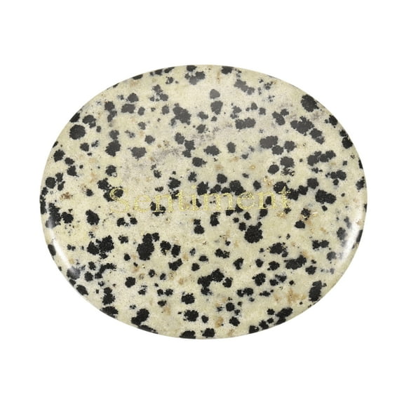 Uxcell Natural Thumb Worry Stone, 1.8"x1.5" Oval Crystal Stone with Inspirational Words, Pocket Rock Anxiety Crystals for Women Stress Gifts Meditation, Spotted Black(Style 23)