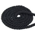 thumbnail image 1 of Uxcell Natural Twisted Cotton Rope 5/8 Inch x 82 Feet 3 Strand Tug of War Rope with Sealing Tape Black, 1 of 5