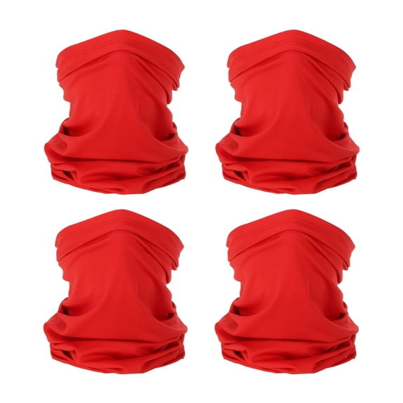 Uxcell Neck Gaiter, 4 Pack Breathable Cooling Face Cover Scarf for Cycling Running, Red