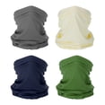 thumbnail image 1 of Uxcell Neck Gaiter, 4 Pack Breathable Face Cover Scarf for Cycling, Beige, Navy Blue, Army Green, Dark Gray, 1 of 6