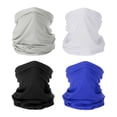 thumbnail image 1 of Uxcell Neck Gaiter, 4 Pack Breathable Face Cover Scarf for Cycling, Black, White, Gray, Dark Blue, 1 of 6