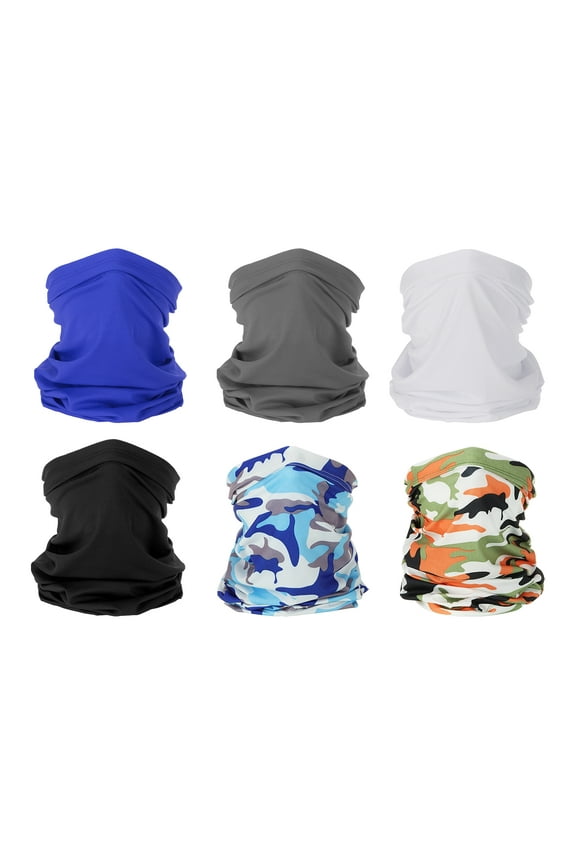 Neck Gaiter, 6 Pack Breathable Cooling Face Cover Scarf for Cycling Running, Multicolored