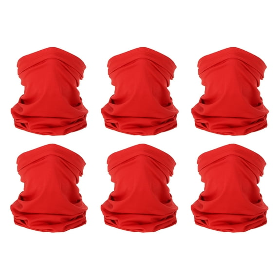 Uxcell Neck Gaiter, 6 Pack Breathable Cooling Face Cover Scarf for Cycling Running, Red