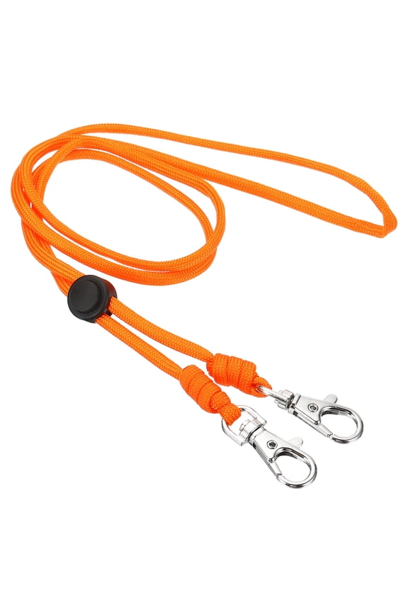 Neck Lanyard with 2 Swivel Hooks Badge Lanyards Adjustable Strap Keychains Orange