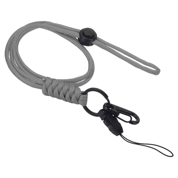 Uxcell Neck Lanyard with Hook Badge Lanyards Adjustable Long Strap Holder Keychain Grey