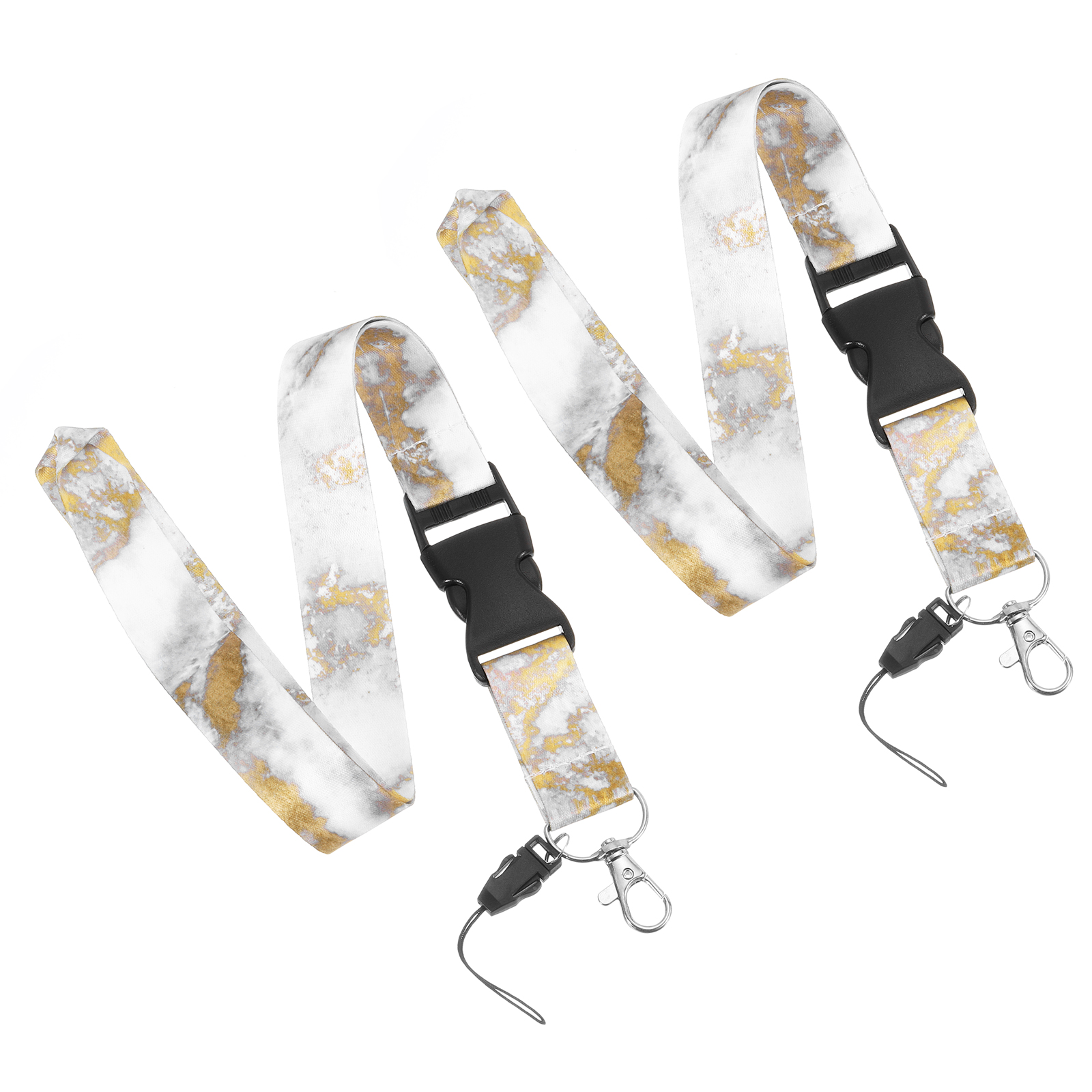 Uxcell Neck Lanyard with Metal Hook, 2Pcs Marble Texture Cool Badge