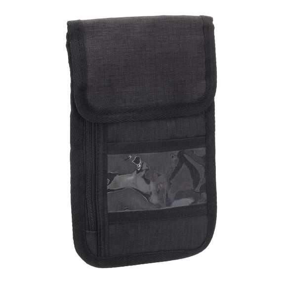 Uxcell Neck Wallet Travel Pouch, RFID Blocking Waterproof Travel Organizer Pouch, Black