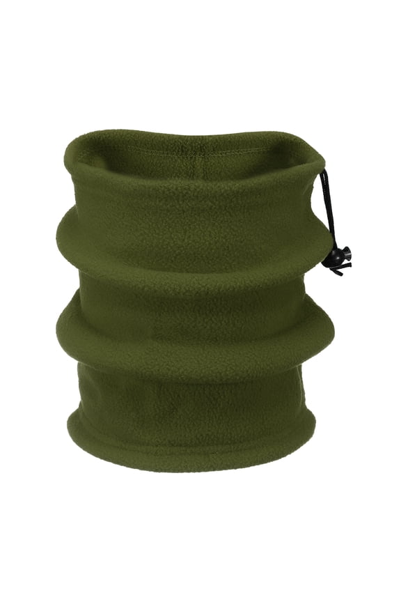 Neck Warmer Winter Double Layer Fleece Neck Gaiter, Army Green