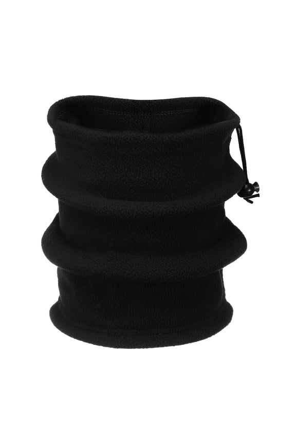 Neck Warmer Winter Double Layer Fleece Neck Gaiter, Black