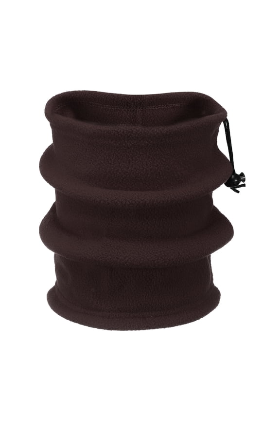 Neck Warmer Winter Double Layer Fleece Neck Gaiter, Brown