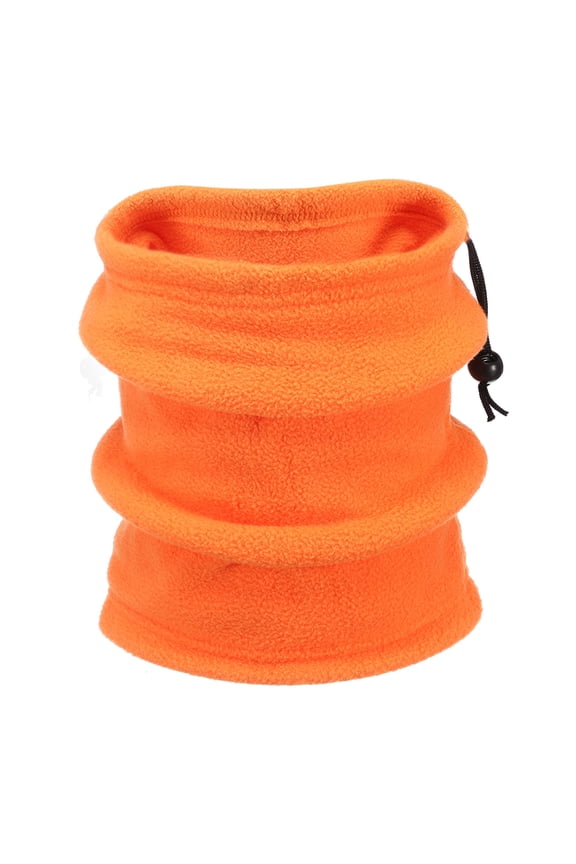 Neck Warmer Winter Double Layer Fleece Neck Gaiter, Orange