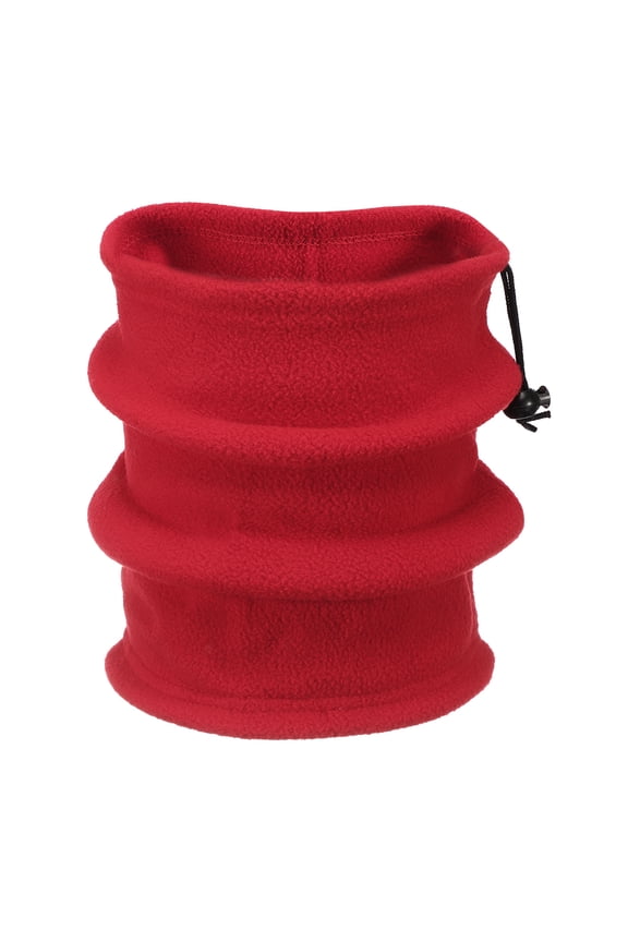 Neck Warmer Winter Double Layer Fleece Neck Gaiter, Red