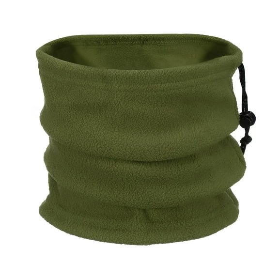 Uxcell Neck Warmer Winter Single Layer Fleece Neck Gaiter, Army Green