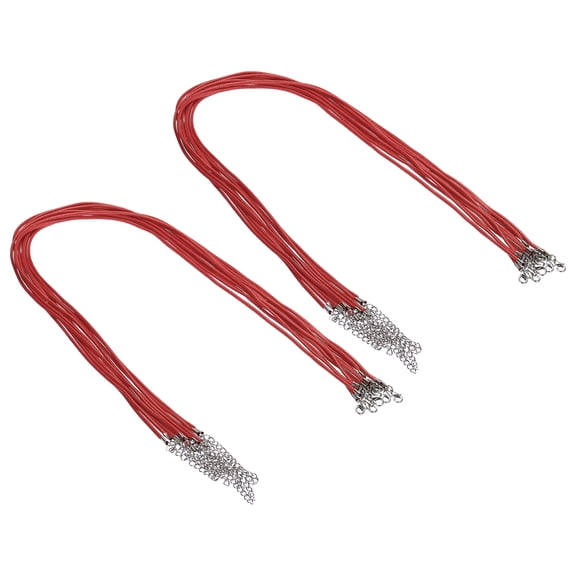Uxcell Necklace Cord Waxed Bracelet String Necklace Ropes Bulk with Clasp for Pendants Bracelets Jewelry Making DIY Craft Red 2